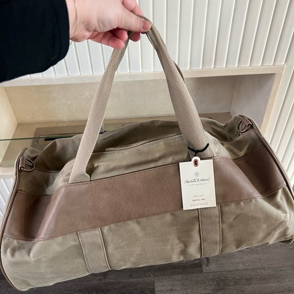 Canvas Travel Duffel Bag Khaki - Hearth
& Hand™ with Magnolia - Picture 7 of 8